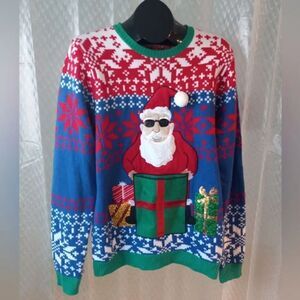 Jolly Sweater Ugly Christmas Sweater Santa Pocket Size M